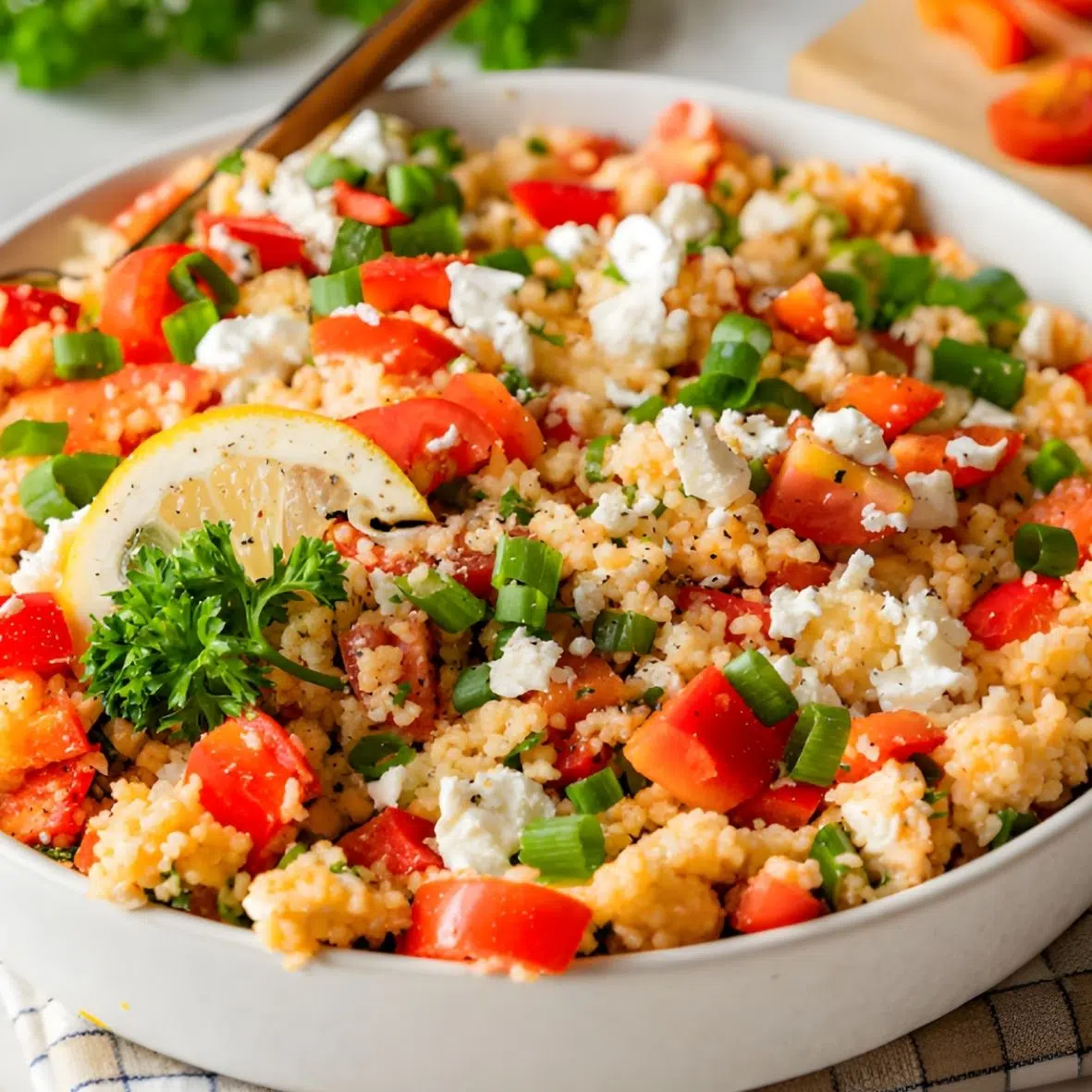 Couscous Salat quadratisch